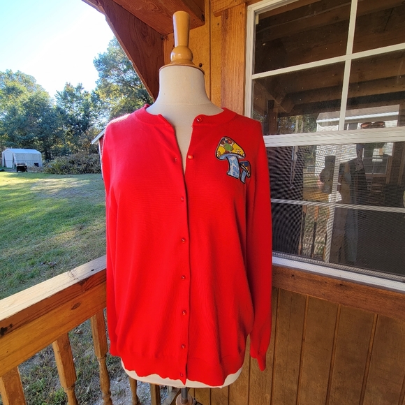 Mushroom cardigan sweater 3x - Picture 3 of 3